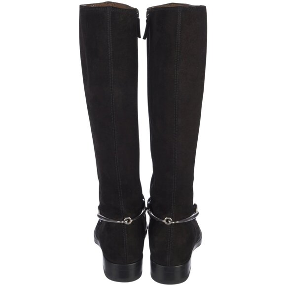 Gucci 2025 Black Suede Horsebit Riding Boots NWT US 9.5 - Picture 3 of 7